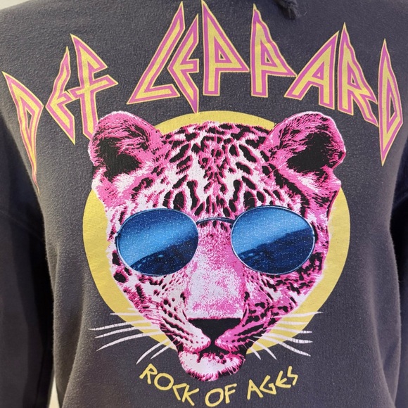 Def Leopard ‘Rock of Age’ Graphic Hoodie Sweatshirt, Front Pouch, Size S - Picture 2 of 6
